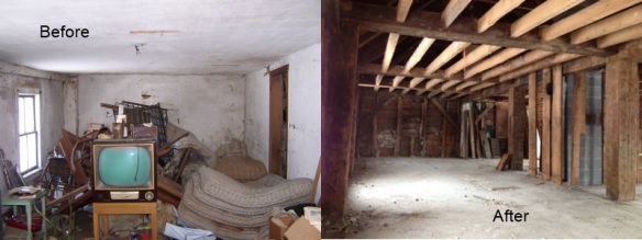 Before and After Clean Up of Barn
