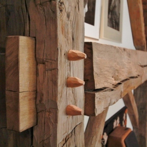 Wooden Pegs_Steven Kellogg Timber Frame Home