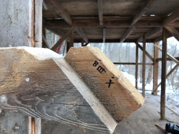 detail on trapper cabin corn crib brace green mountain timber frames