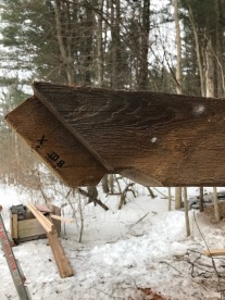 trapper cabin corn crib brace detail green mountain timber frames
